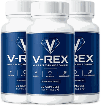 V-Rex Male Enhancement Capsules – tre bokser med performance-kompleks for menn, 30 kapsler i hver